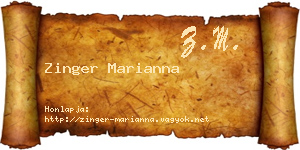 Zinger Marianna névjegykártya
